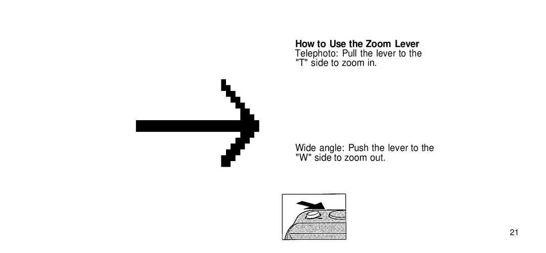 Olympus 170 Deluxe manual How to Use the Zoom Lever 