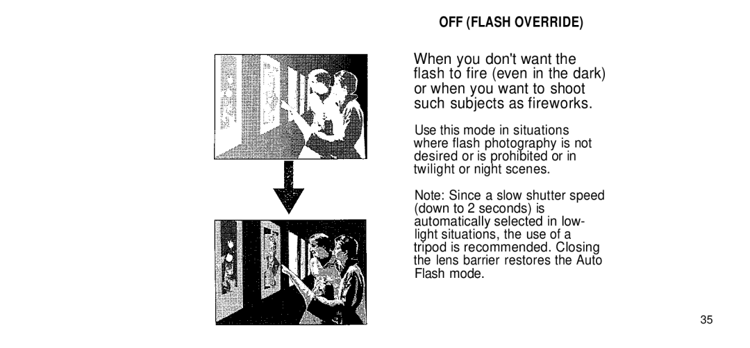 Olympus 170 Deluxe manual OFF Flash Override 