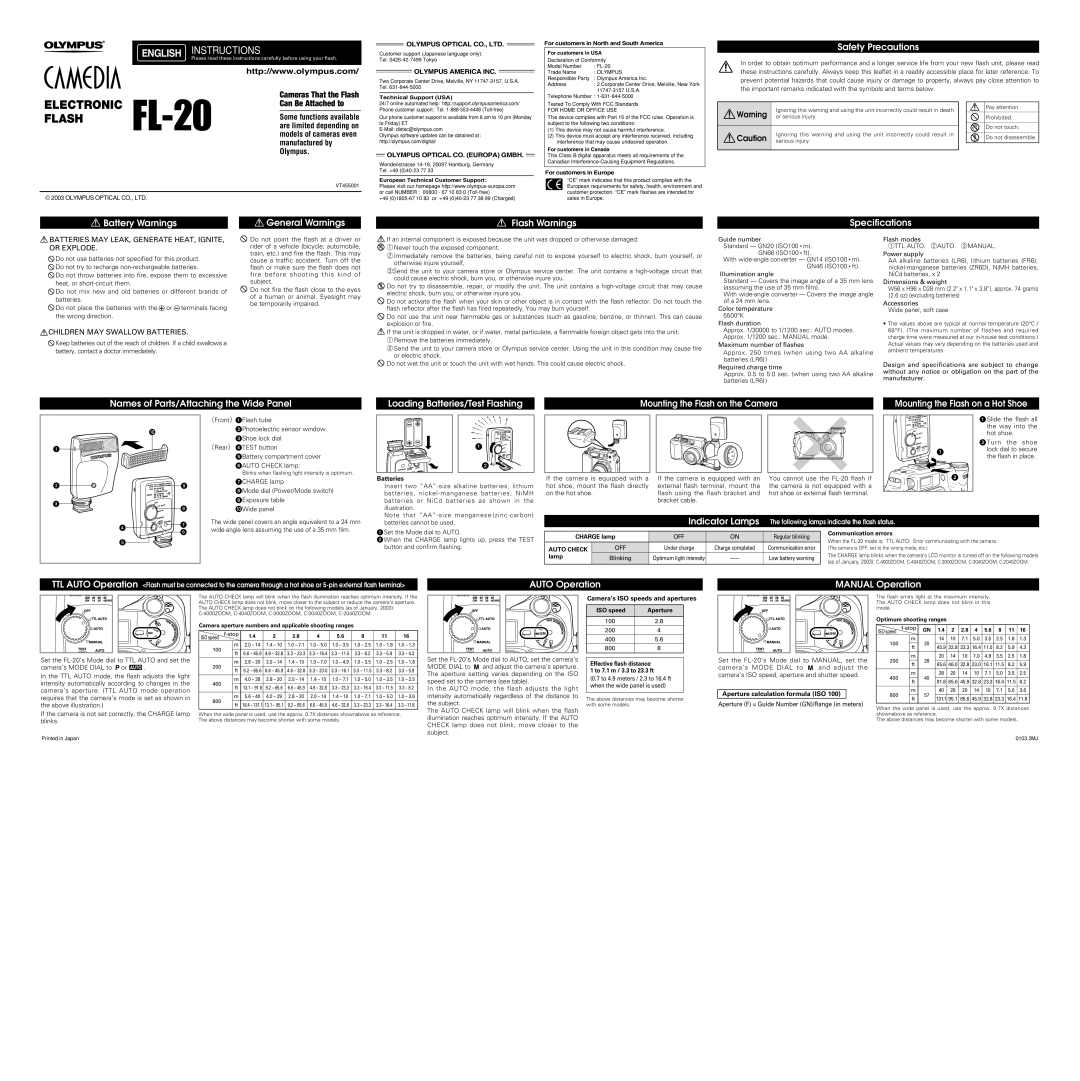 Olympus 20 specifications Some functions available, Are limited depending on, Models of cameras even 