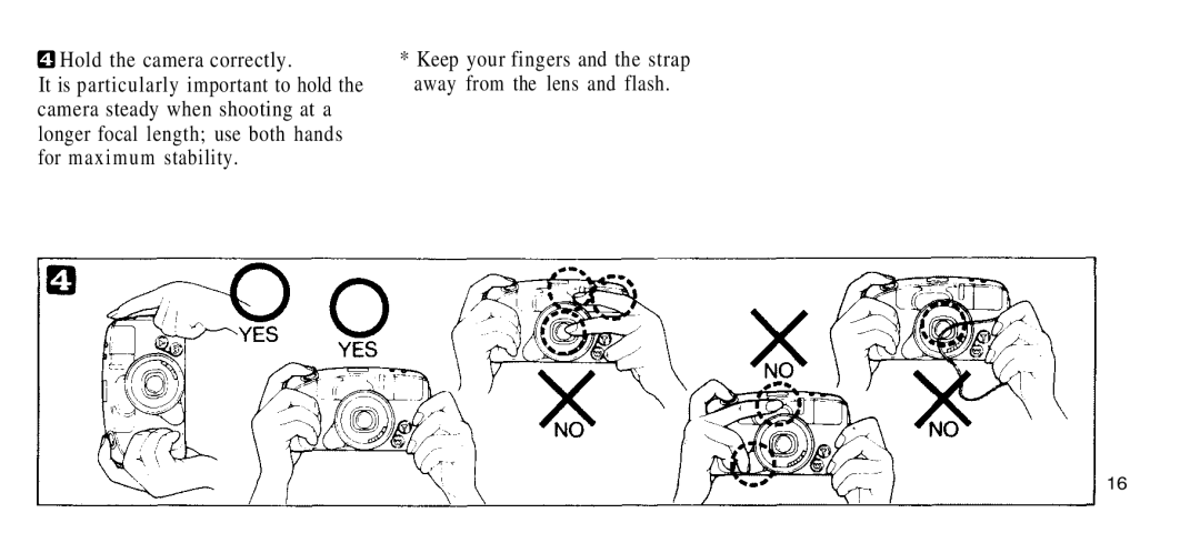 Olympus 210 manual Hold the camera correctly 