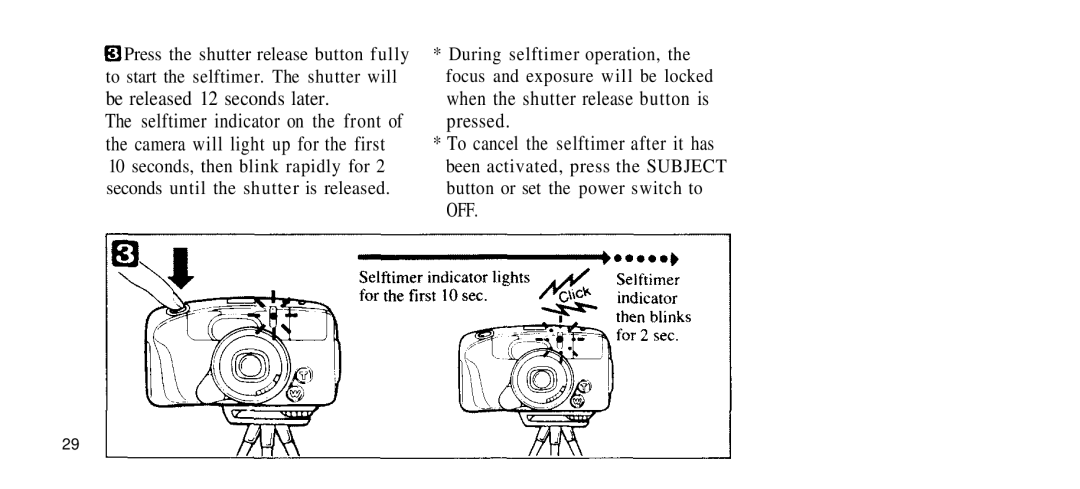 Olympus 210 manual Be released 12 seconds later 