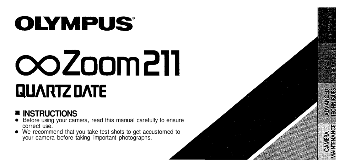 Olympus 211 manual Instructions 