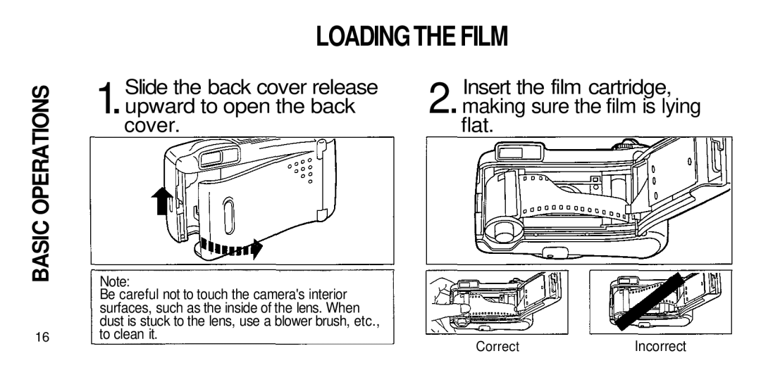 Olympus 211 manual Loading the Film 