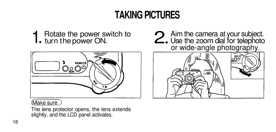 Olympus 211 manual Taking Pictures 