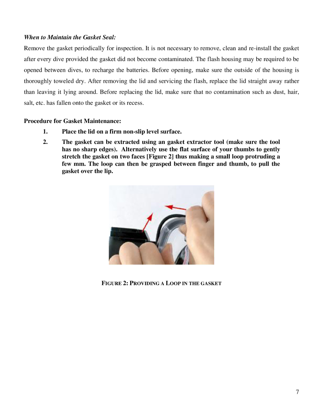 Olympus FFL 50 manual When to Maintain the Gasket Seal 