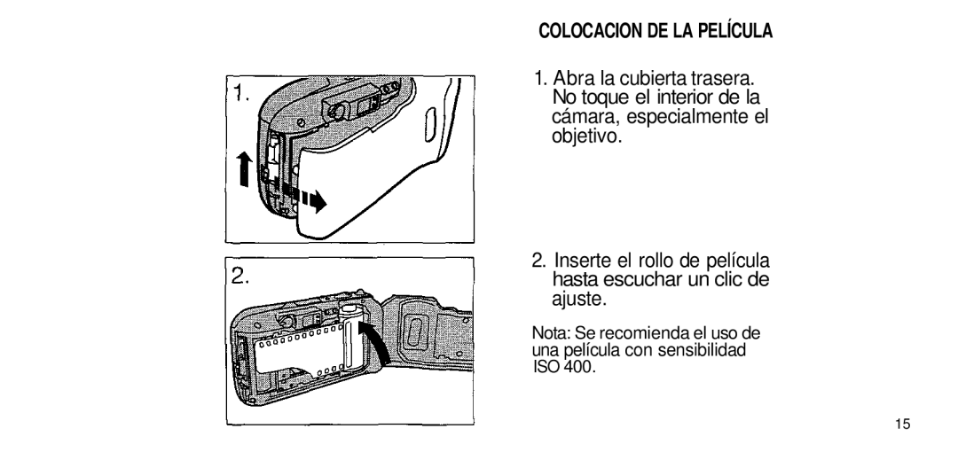 Olympus 80 manual Colocacion DE LA Película 