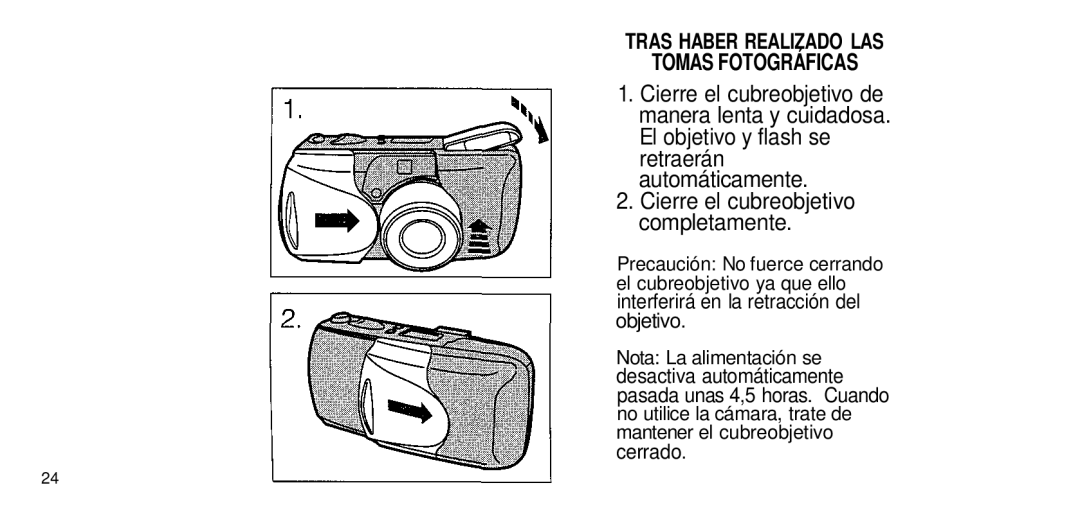 Olympus 80 manual Tras Haber Realizado LAS Tomas Fotográficas, Cerrado 