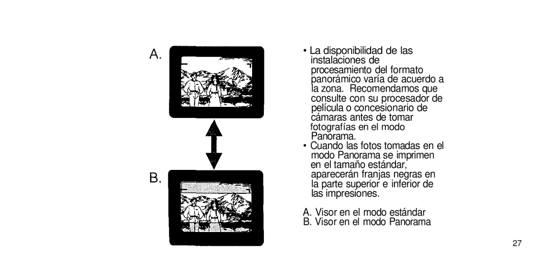 Olympus 80 manual Visor en el modo estándar B. Visor en el modo Panorama 