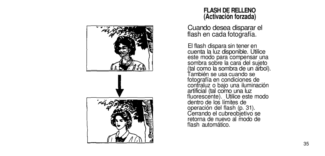 Olympus 80 manual Flash DE Relleno, Cuando desea disparar el flash en cada fotografía, También se usa cuando se 