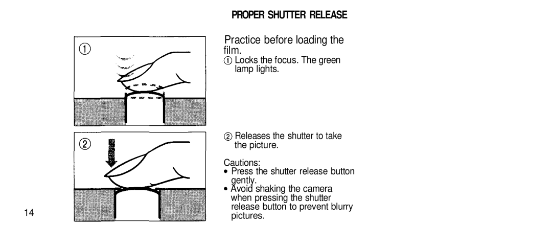 Olympus 80S manual Proper Shutter Release, Film 