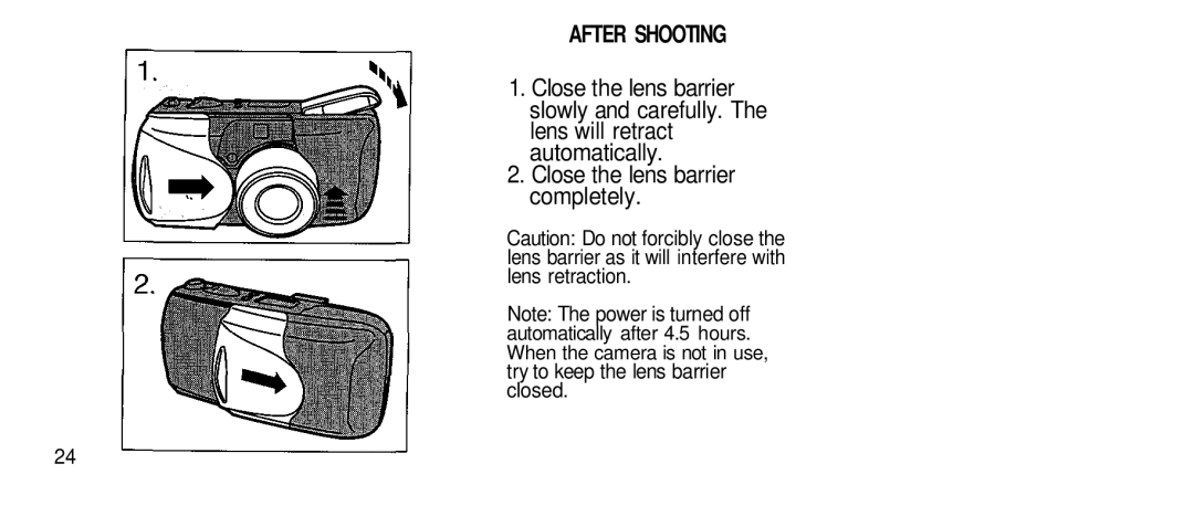 Olympus 80S manual After Shooting, Try to keep the lens barrier closed 