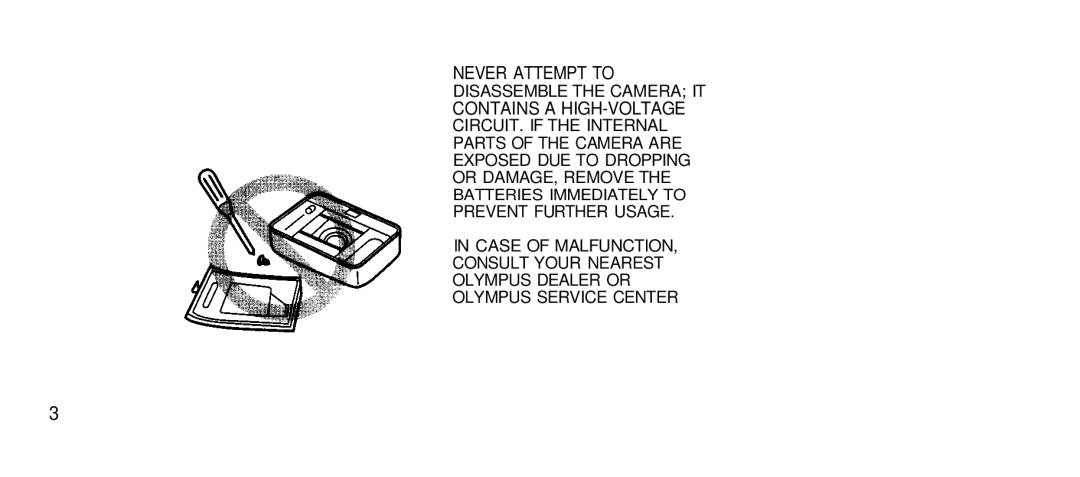 Olympus 80S manual Never Attempt to 