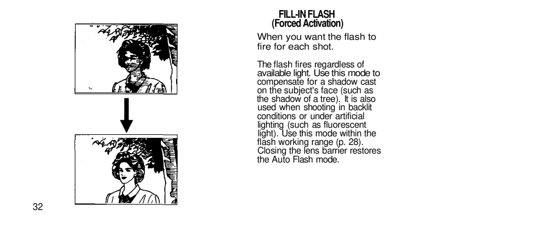 Olympus 80S manual When you want the flash to fire for each shot 