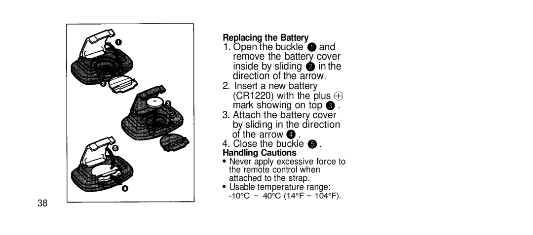 Olympus 80S manual Replacing the Battery, Handling Cautions 