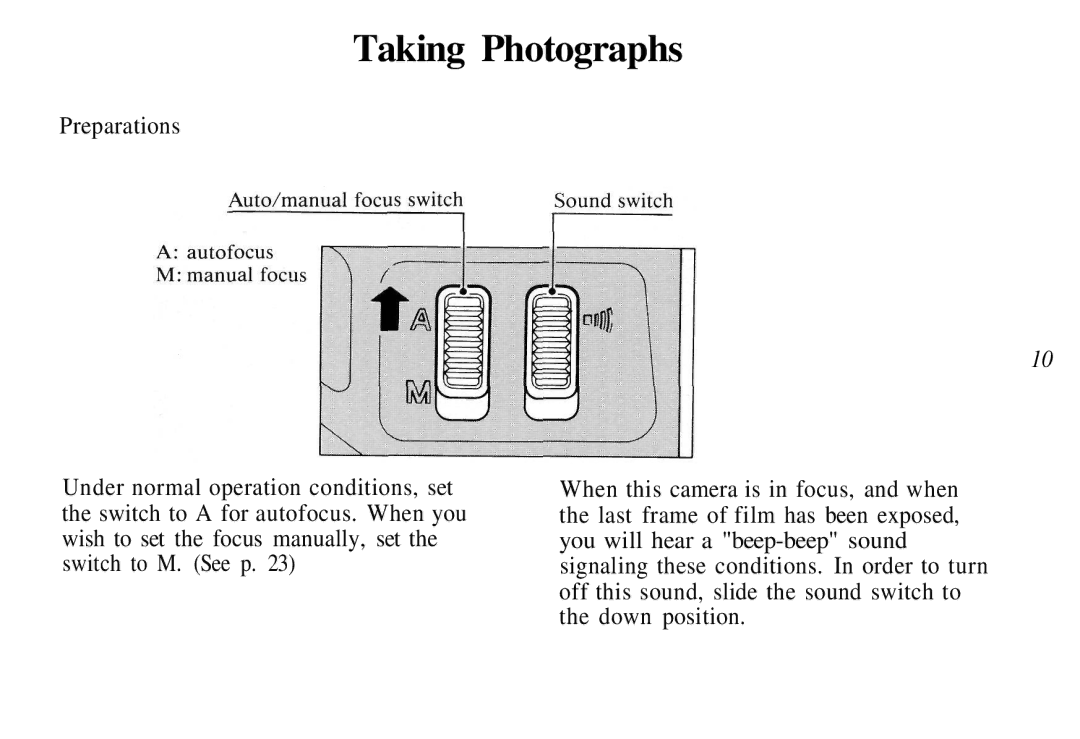 Olympus AZ-4 Zoom manual Taking Photographs 