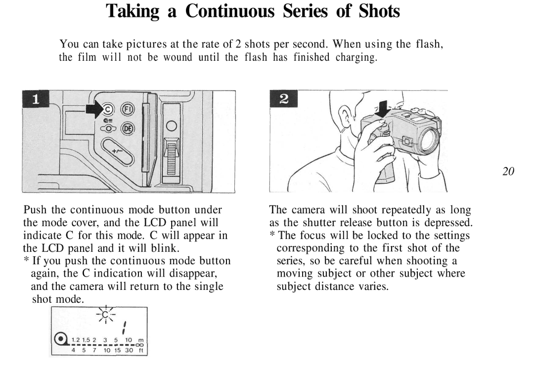 Olympus AZ-4 Zoom manual Taking a Continuous Series of Shots 