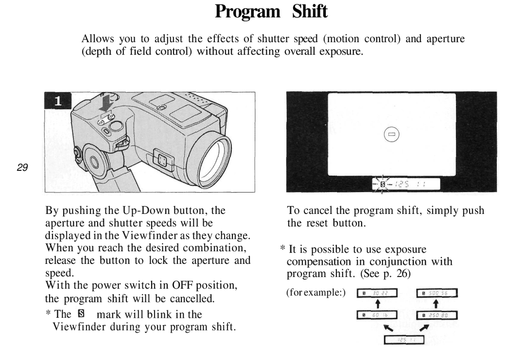 Olympus AZ-4 Zoom manual Program Shift 