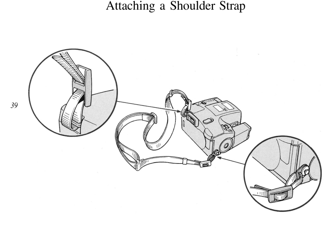 Olympus AZ-4 Zoom manual Attaching a Shoulder Strap 