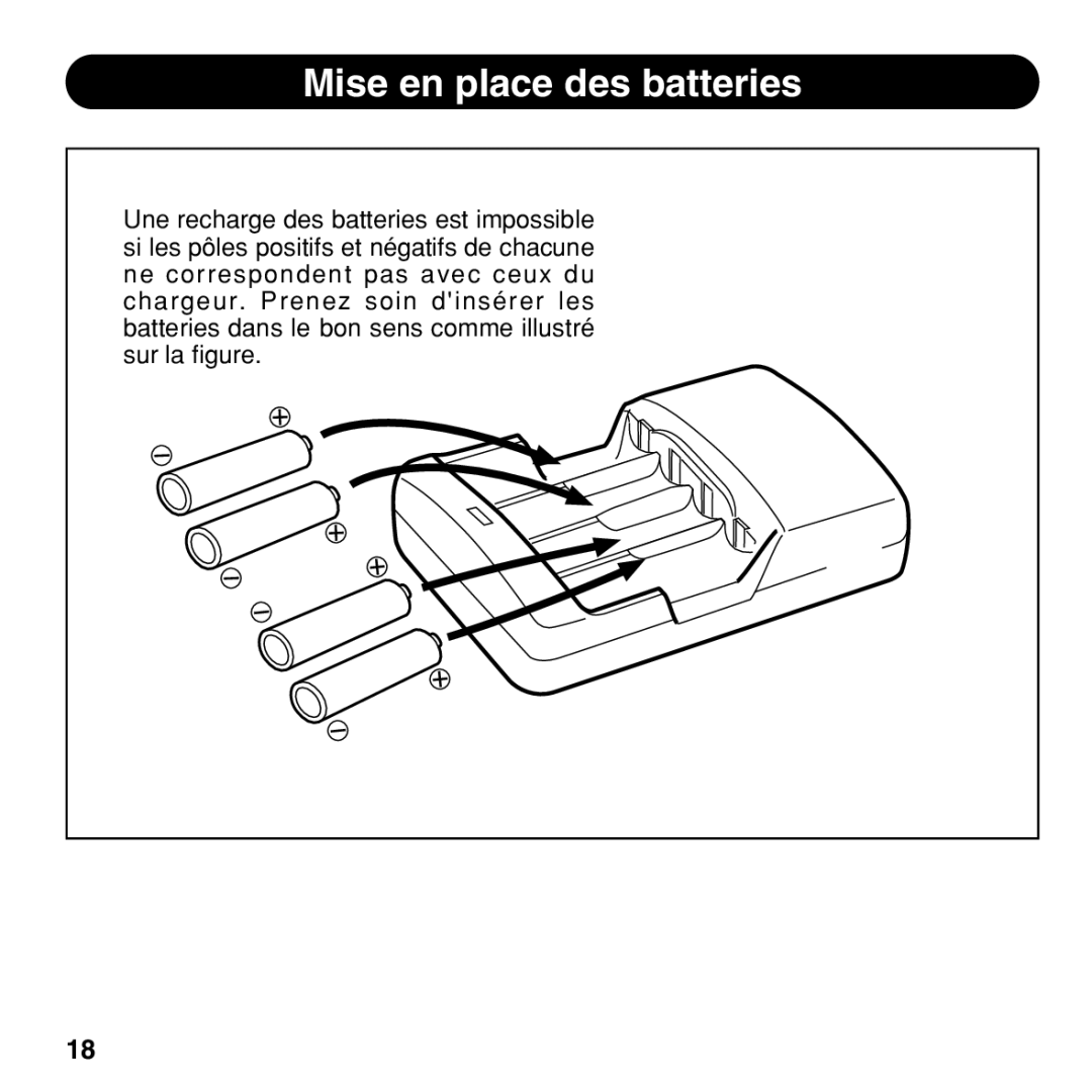 Olympus BU-200 instruction manual Mise en place des batteries 