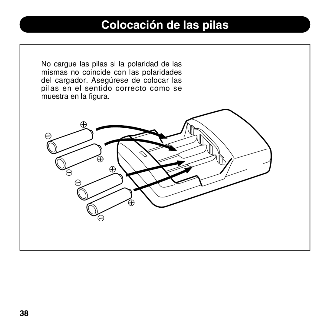 Olympus BU-200 instruction manual Colocación de las pilas 