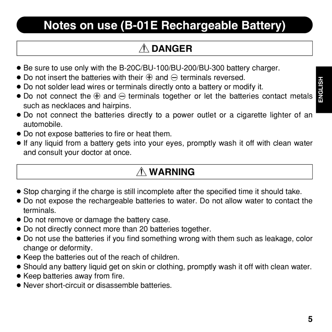 Olympus BU-200 instruction manual English 