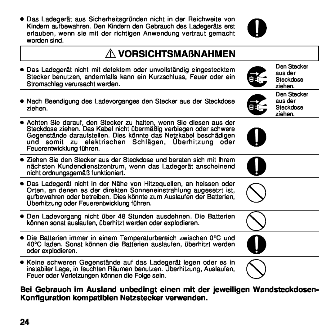 Olympus BU-200 instruction manual VORSICHTSMAßNAHMEN 