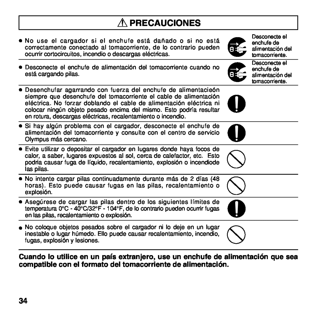 Olympus BU-200 instruction manual Precauciones 