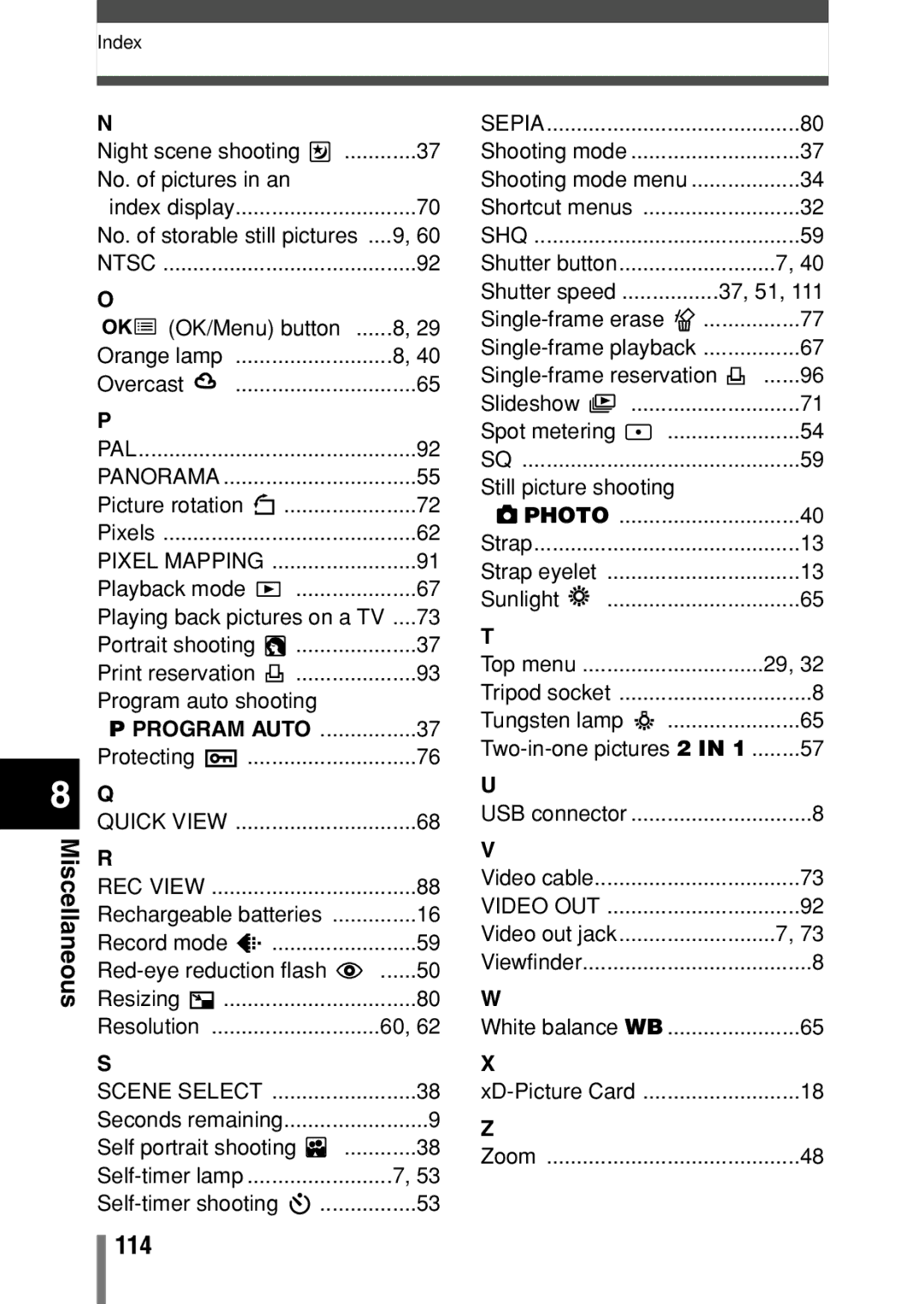 Olympus C-150 quick start 114, No. of pictures in an 