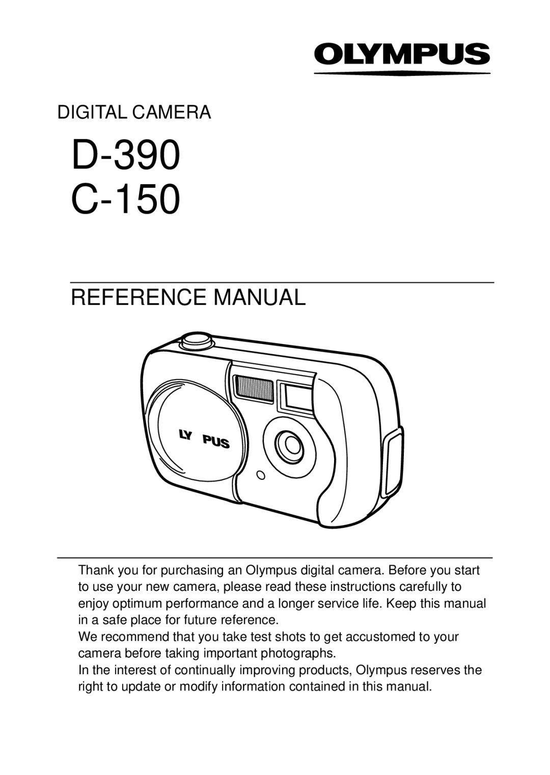 Olympus C-150 quick start 390 150 