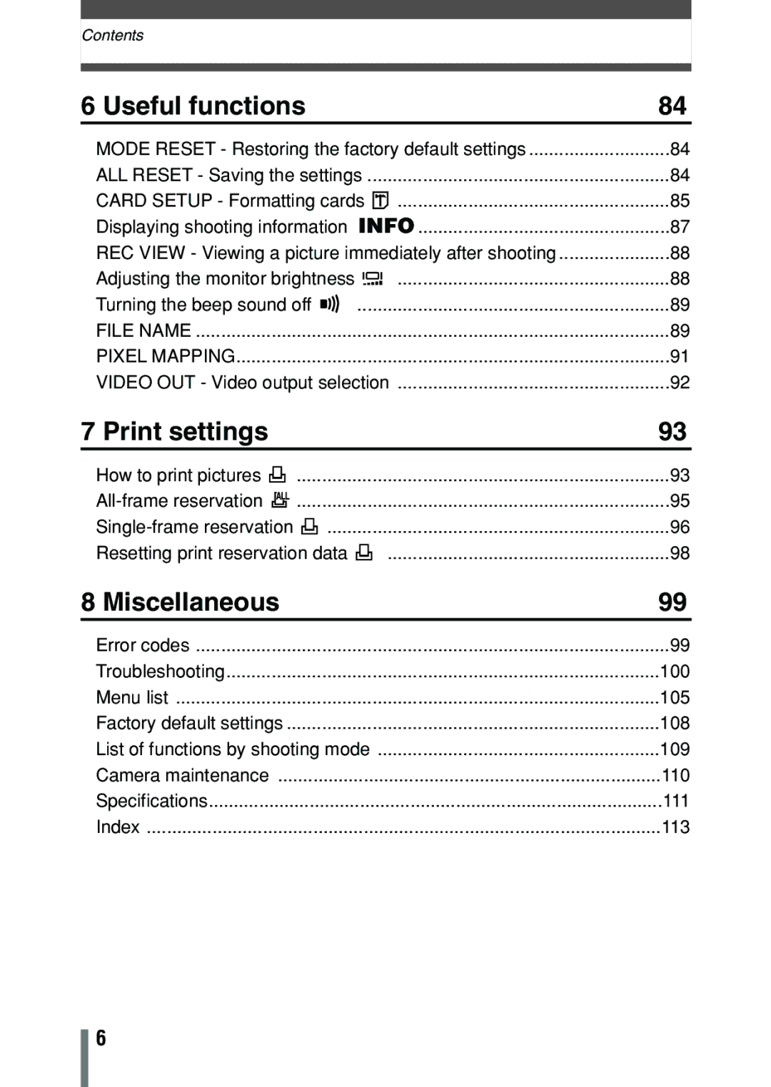 Olympus C-150 quick start Useful functions 