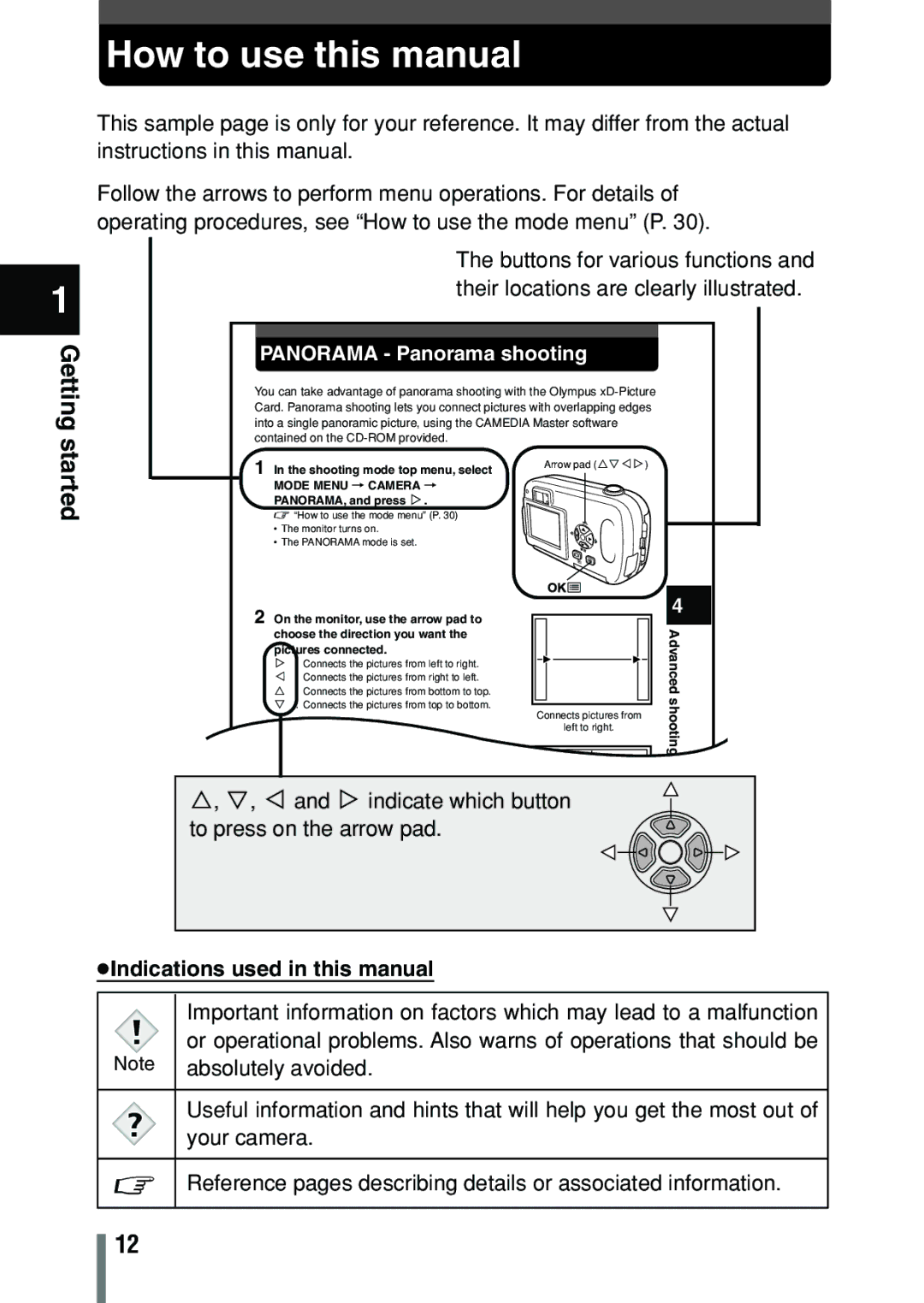 Olympus C-150 quick start How to use this manual, Indications used in this manual 