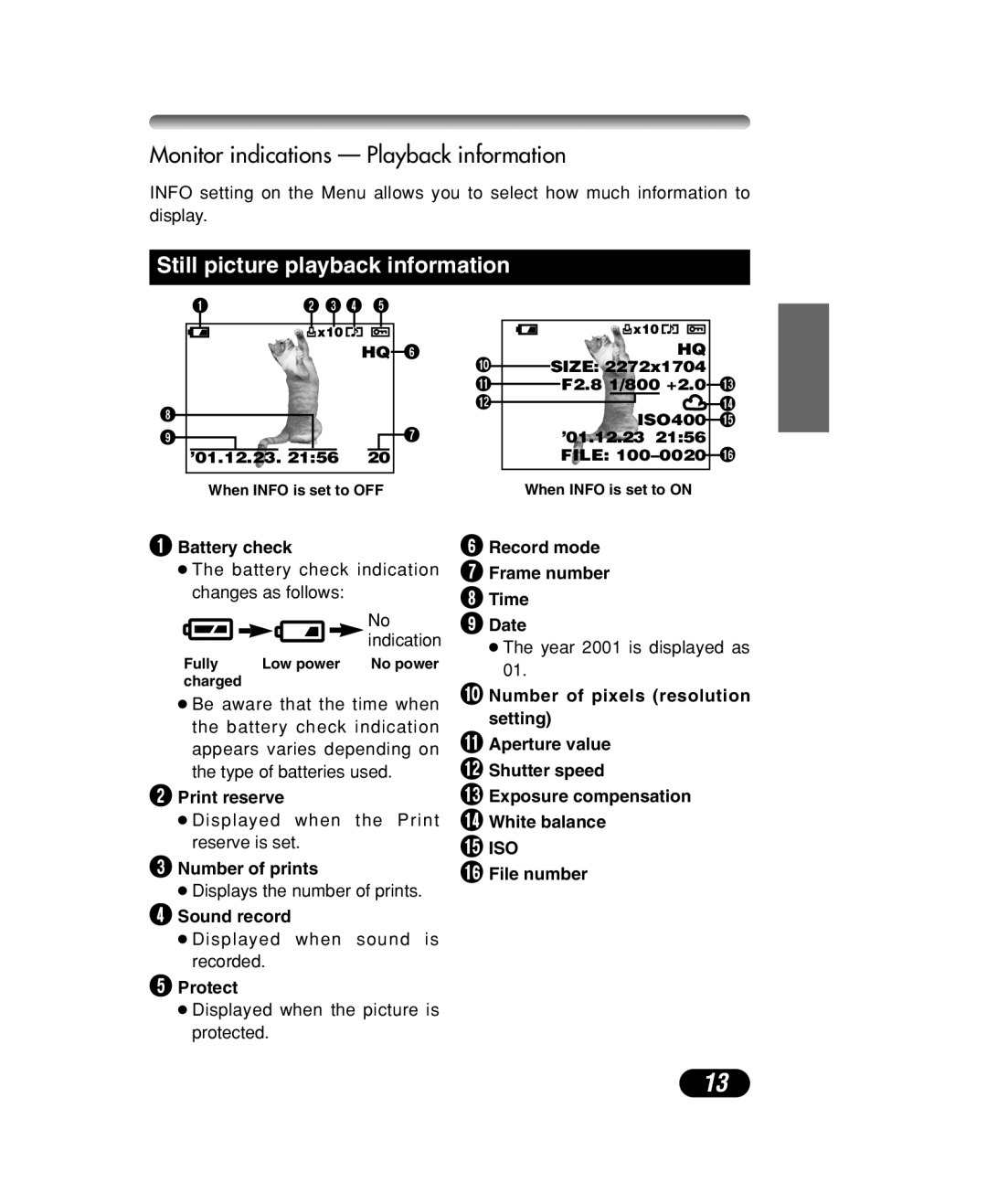 Olympus C-40 ZOOM manual Monitor indications Playback information 