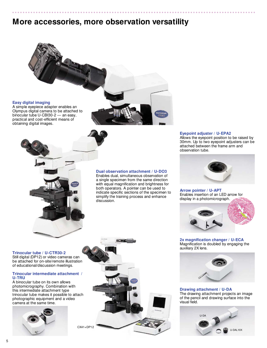 Olympus CS41 manual More accessories, more observation versatility 