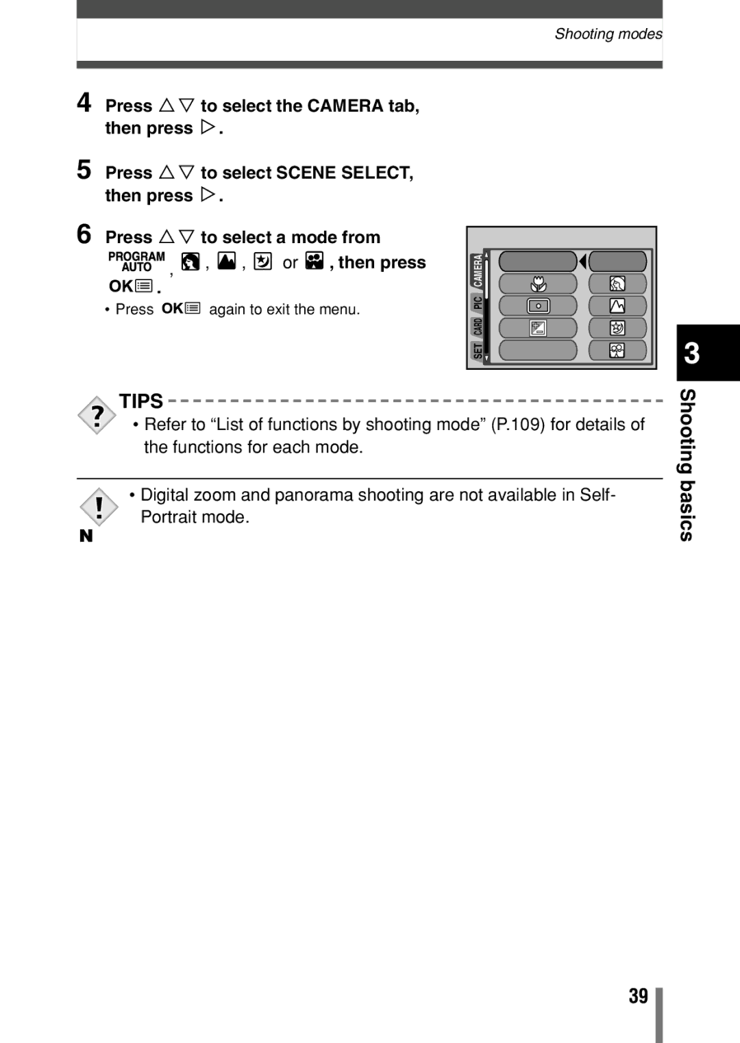 Olympus D390, D-390, C-150 operation manual Press again to exit the menu 