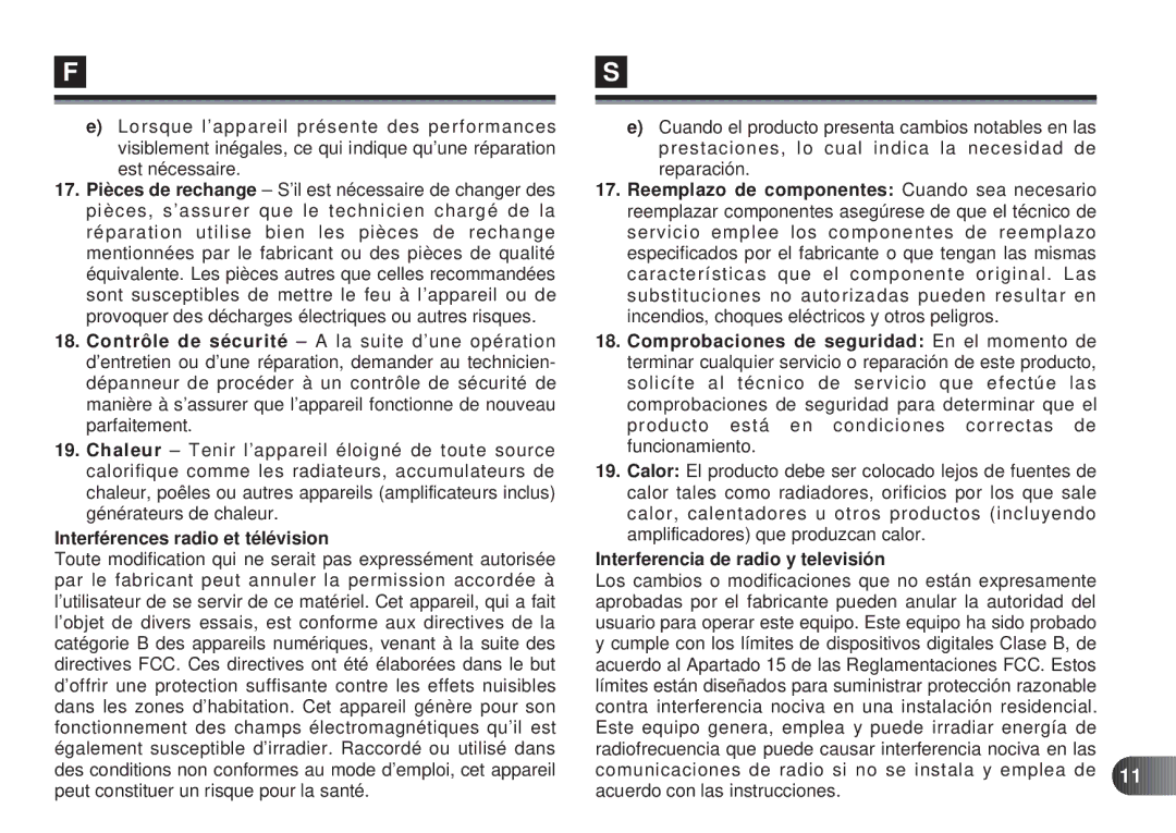 Olympus D-450 manual Interférences radio et télévision, Interferencia de radio y televisión 