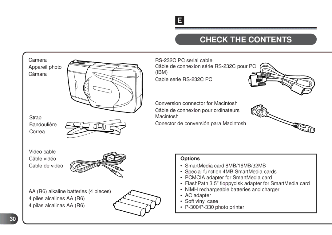 Olympus D-450 manual Check the Contents 