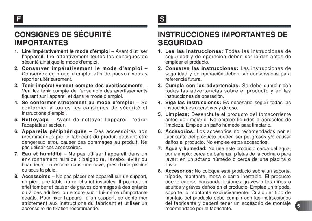 Olympus D-450 manual Consignes DE Sécurité Importantes 