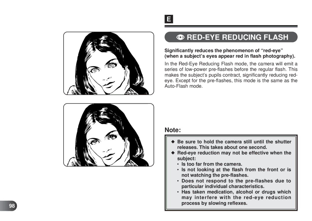 Olympus D-450 manual RED-EYE Reducing Flash 