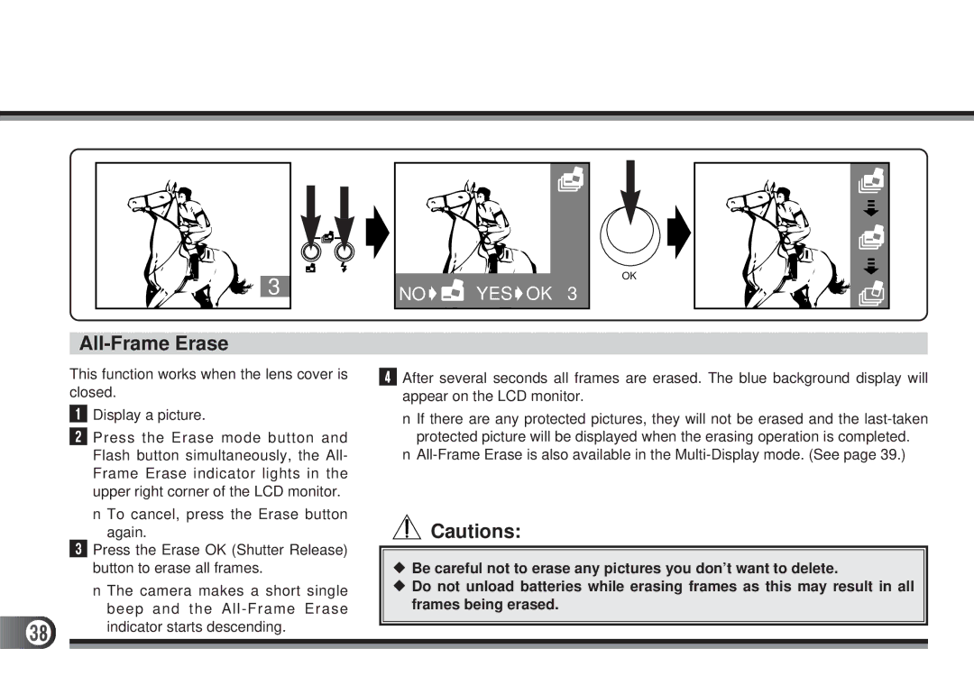 Olympus D200-L, D-300L manual All-Frame Erase 