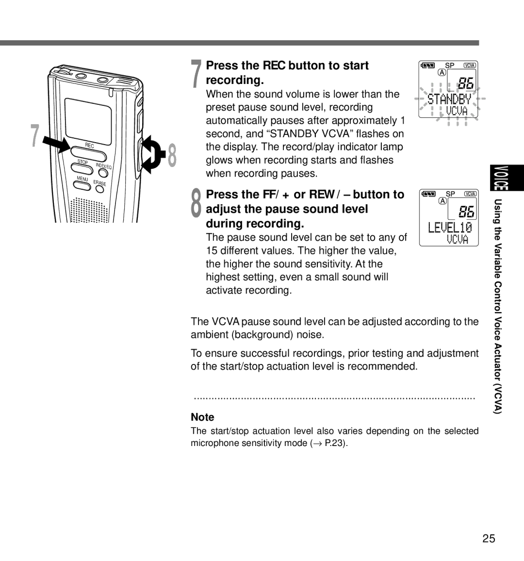 Olympus DM-1 manual Press the REC button to start recording 