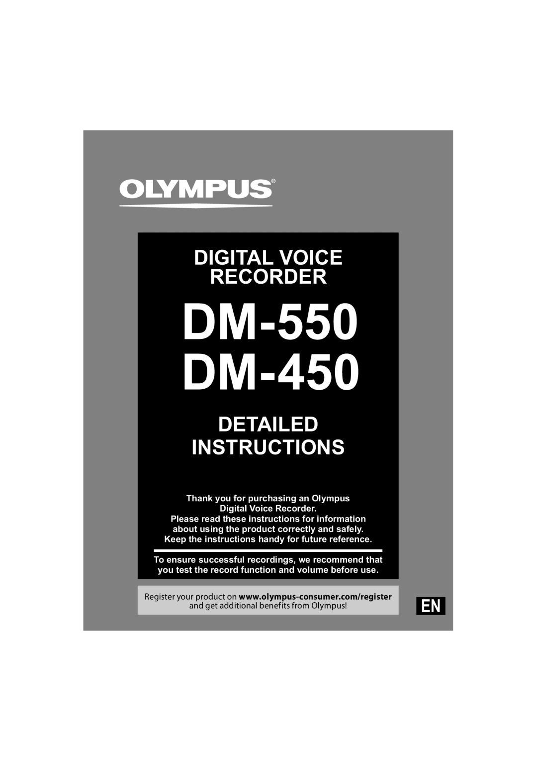 Olympus DM-450, DM-550 manual Thank you for purchasing an Olympus Digital Voice Recorder 