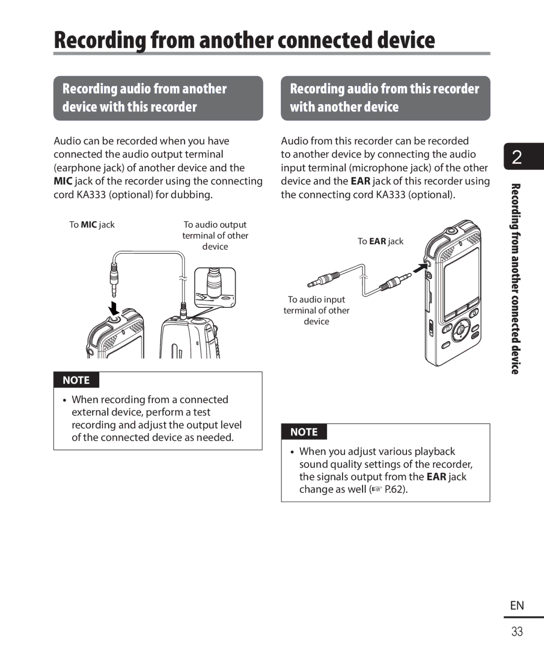 Olympus DM-901 user manual Recording from another connected device, From another connected device 