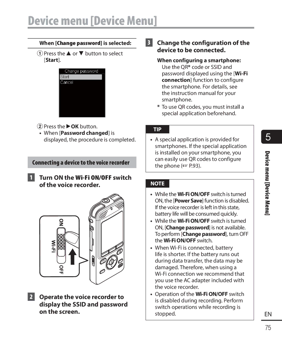 Olympus DM-901 user manual Change the configuration of the device to be connected, Press the `OK button 