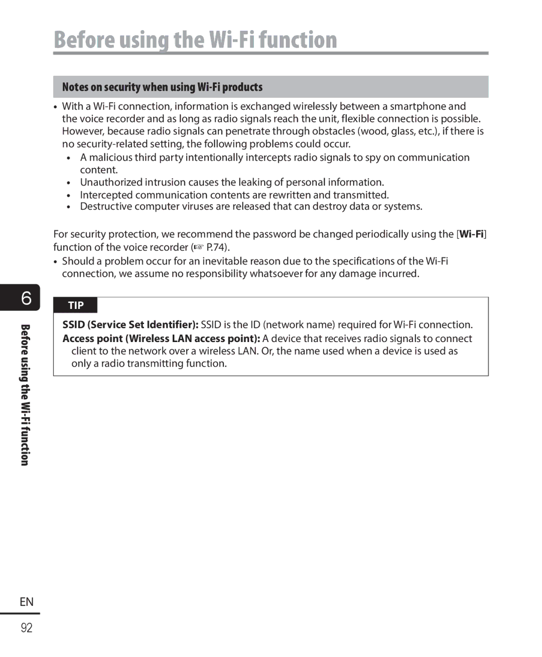 Olympus DM-901 user manual Tip 