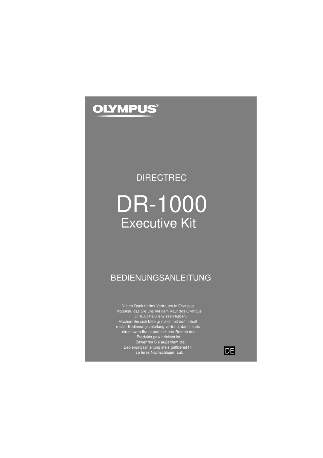 Olympus DR-1000 manual Bedienungsanleitung 