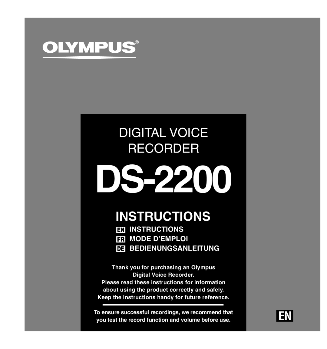 Olympus DS-2200 manual 