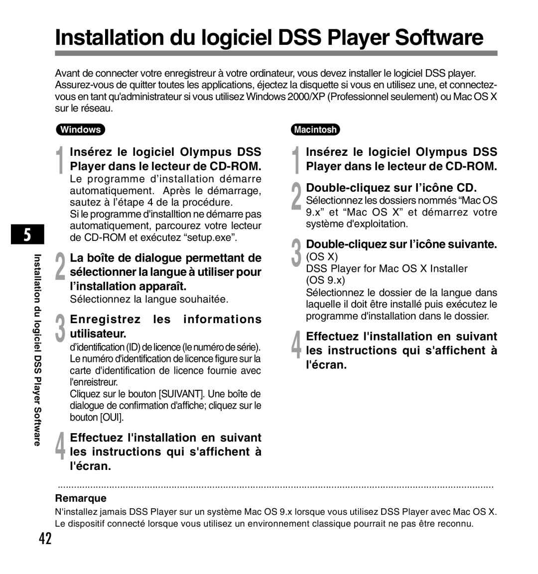 Olympus DS-2200 manual Installation du logiciel DSS Player Software, Double-cliquez sur l’icône suivante. OS 