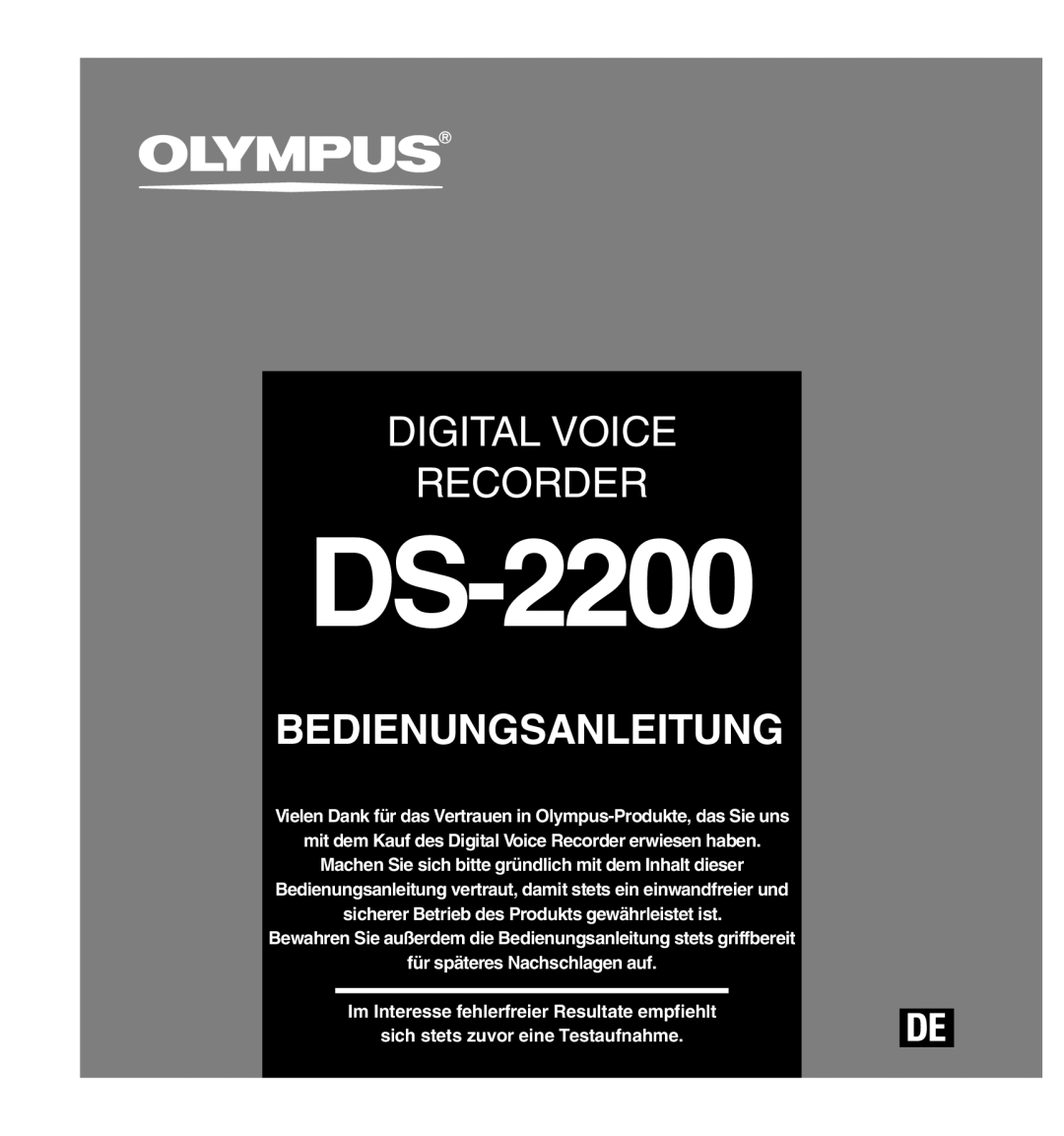 Olympus DS-2200 manual Bedienungsanleitung 