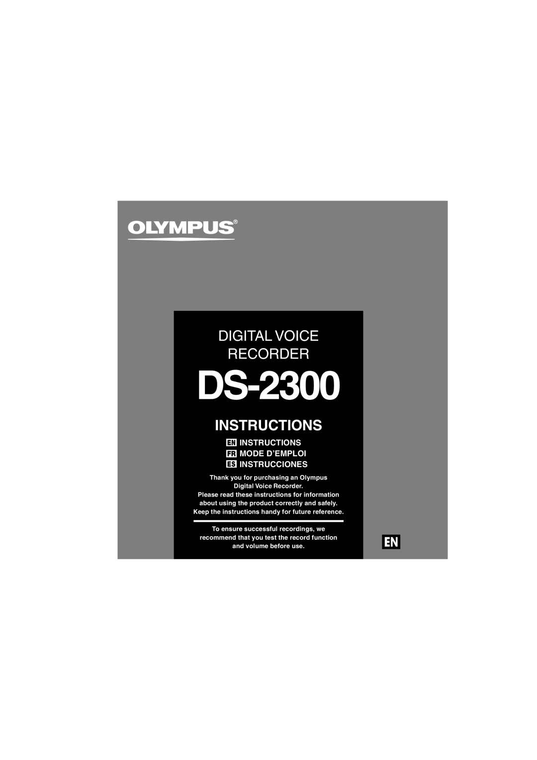 Olympus DS-2300 manual 