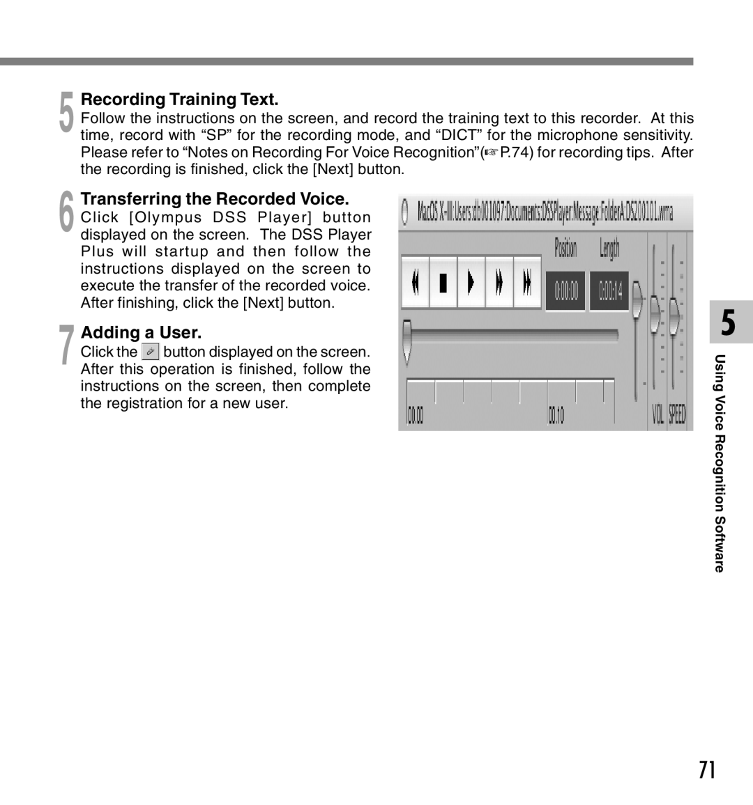 Olympus DS-2300 manual Recording Training Text 